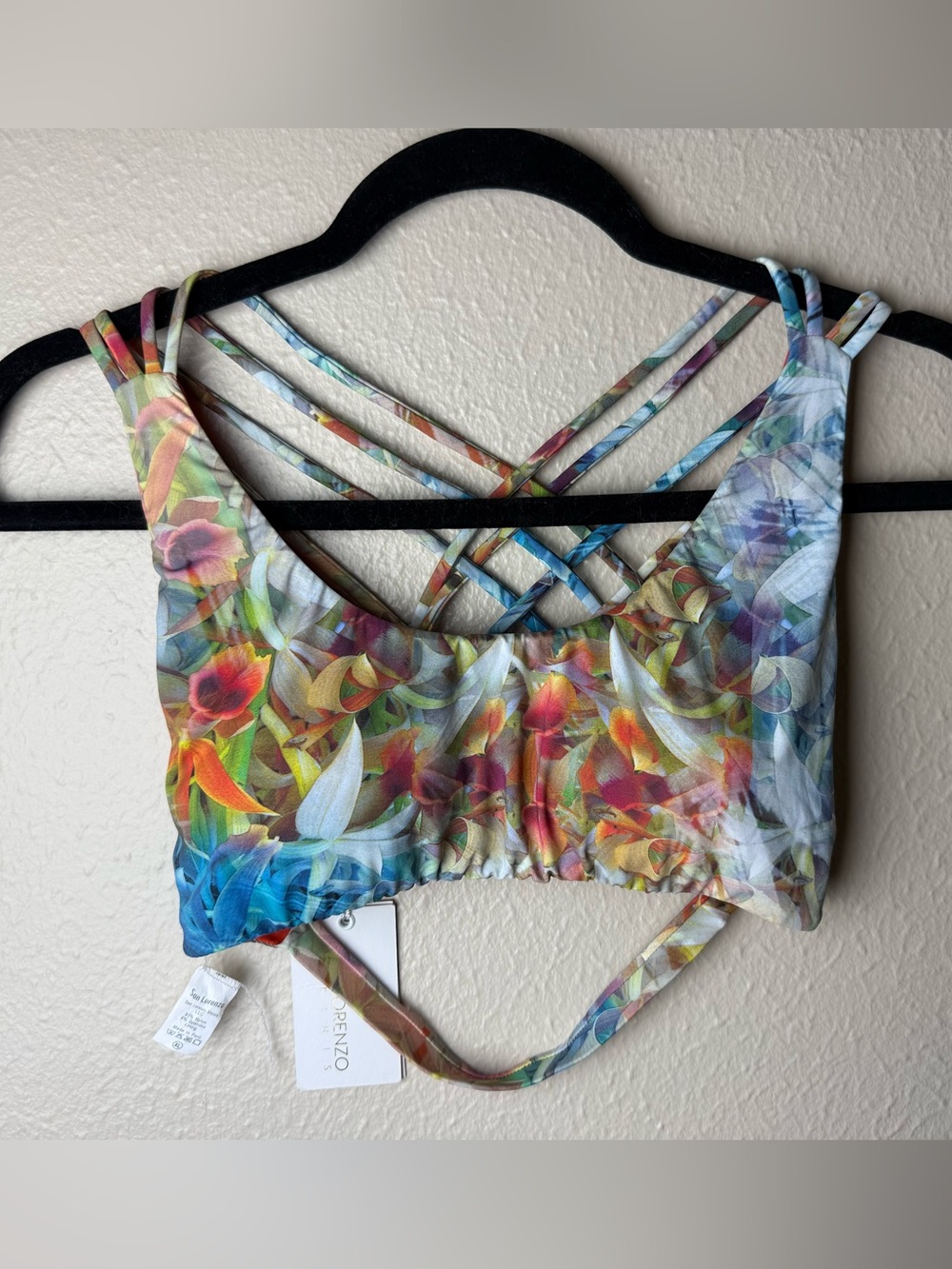 San Lorenzo Kilauea tropical print bikini top